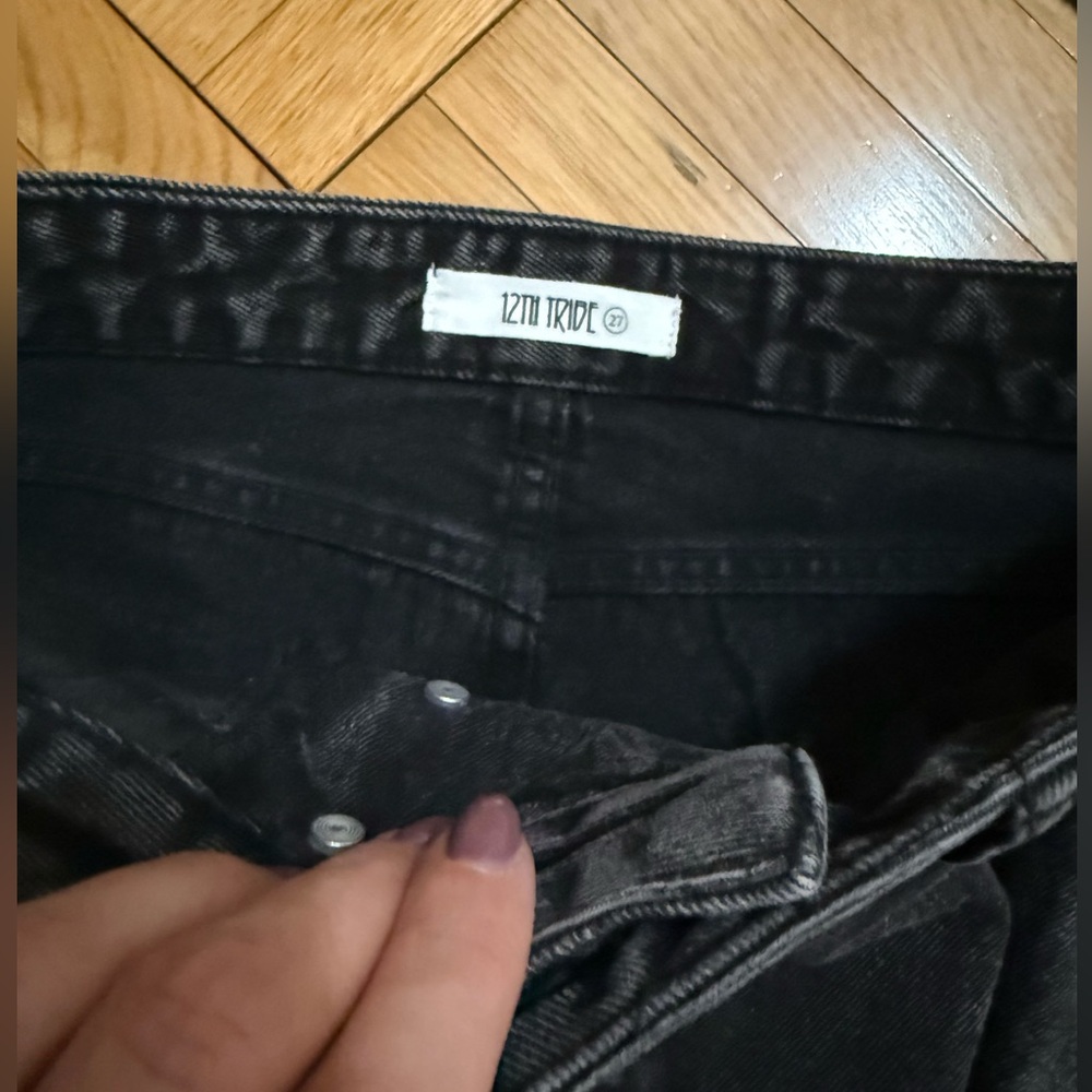 12th Tribe Black Boyfriend Jeans - Picture 5 of 7